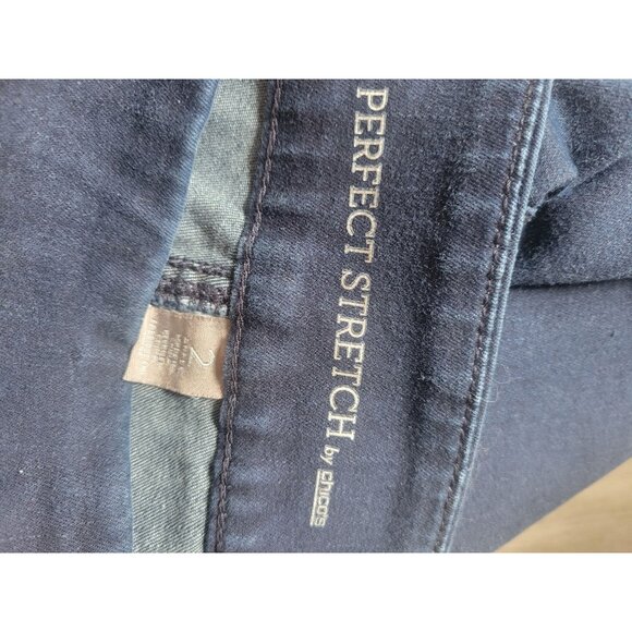 Perfect Stretch By Chicos Womens Dark Blue Jeggings Size 2 10 M - Picture 3 of 5